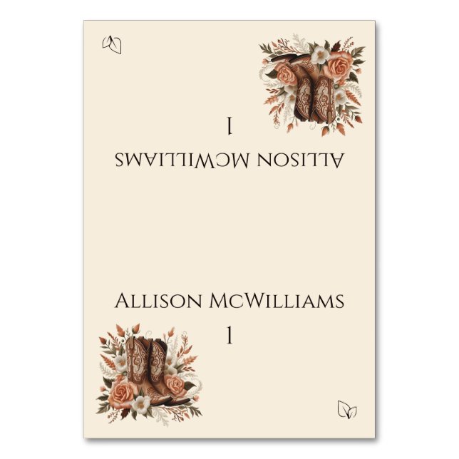 Numeração De Mesa País Elegante Moderno Ocidental- Vegetariano (Frente)