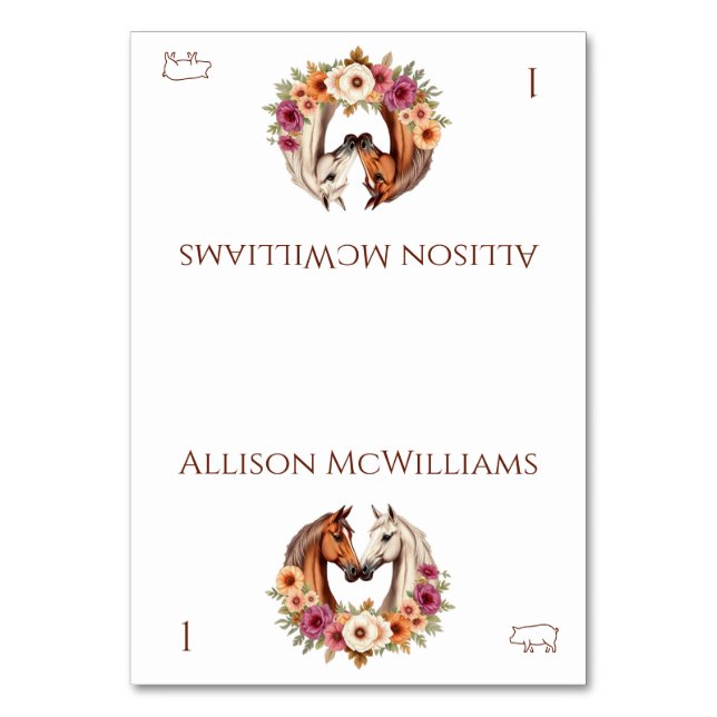 Numeração De Mesa País Ocidental Porco de Cavalos (Frente)