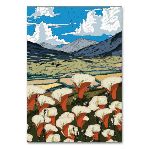 Numeração De Mesa Paisagem de Prados de Flores Selvagens