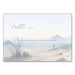 Numeração De Mesa Paisagem Desértica Serena em Aquarela Pastel