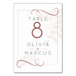 Numeração De Mesa Pale Mocha Foliage e Spice Brown Acentos