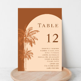 Numeração De Mesa Palm Tree Terracotta Cream Boho Seating Chart