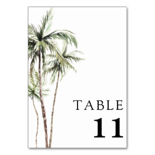 Numeração De Mesa Palm Tree Tropical   Casamento mínimo