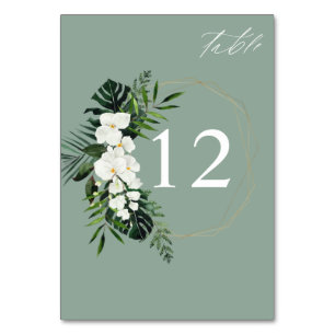 Numeração De Mesa Palma Tropical & White Floral Number - M Verde