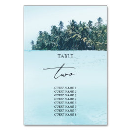 Numeração De Mesa Palmas de Aquarela Tropical & Casamento de Praia
