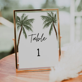 Numeração De Mesa Palmeiras Tropicais Minimalistas 