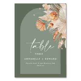 Numeração De Mesa Pampas Grass Sage Green Rust Moderna