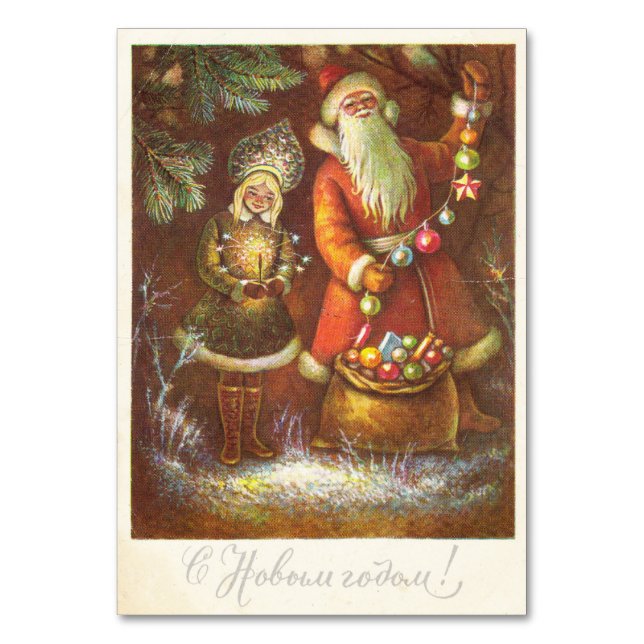 Numeração De Mesa Papai Noel com Nevasca (Frente)