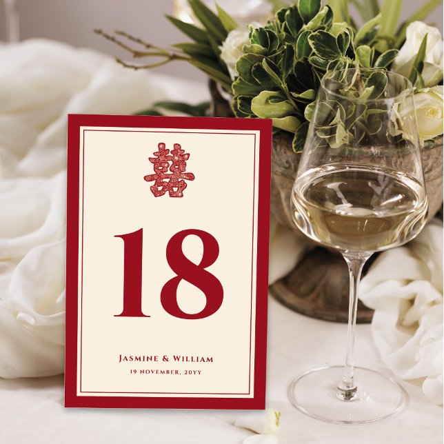 Numeração De Mesa Papel Floral Corta Dupla Felicidade Casamento Chin (Criador carregado)