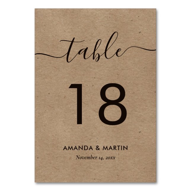 Numeração De Mesa Papel Kraft (Frente)