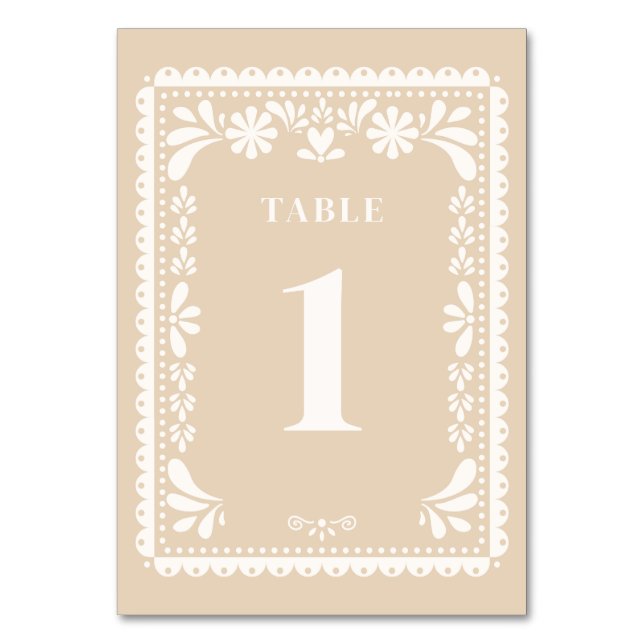 Numeração De Mesa Papel Picado Números de Tabela Casada Moderno Mexi (Frente)