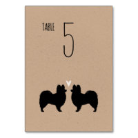 Papillon Dog Silhouettes Recepção de casamento