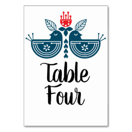 Numeração De Mesa Par de Pássaros do Amor em Arte Popular