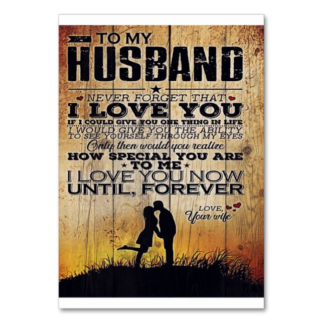 Numeração De Mesa Para a minha letra de marido | Bonito Presente Par (Frente)