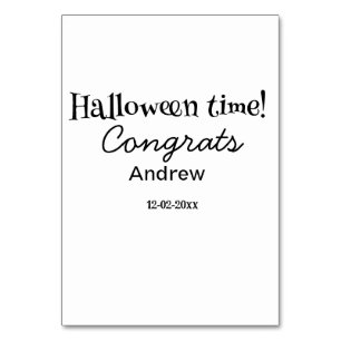 Numeração De Mesa Parabéns no Halloween adicione nome data ano forma