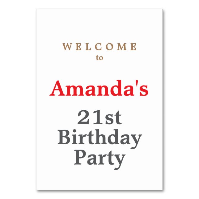 Numeração De Mesa Partido de Aniversário Moderno e Moderno Minimalis (Frente)