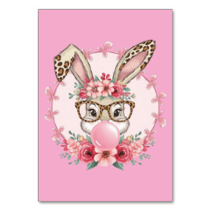 Numeração De Mesa Páscoa Bonita Floral Coelhinha Leopardo Presente