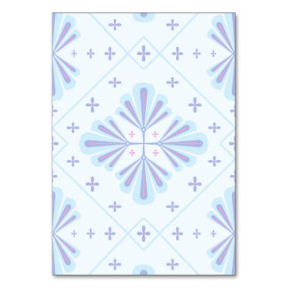 Numeração De Mesa Pastel Blue Geometric Floral Repeat Pattern 