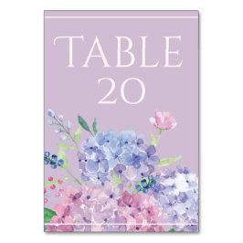 Numeração De Mesa Pastel Hydrangeas - Tablecard Vertical 3,5" x 5"