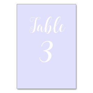 Numeração De Mesa Pastel Periwinkle Purple