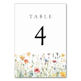 Numeração De Mesa Pastel Wildflower Wedding Table Number