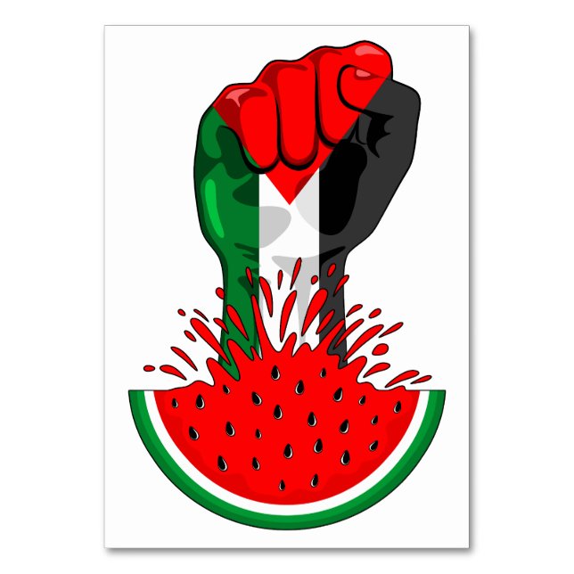 Numeração De Mesa Pé de resistência da Palestina em Watermelon (Frente)