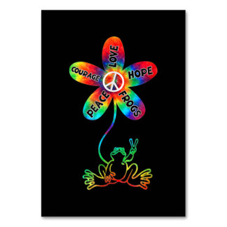 Numeração De Mesa Peace Courage Love Hope Sapos Hippie