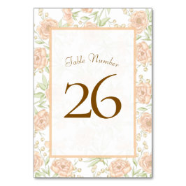 Numeração De Mesa Peach Rose Wedding