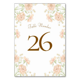 Numeração De Mesa Peach Rose Wedding