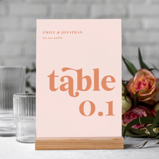 Numeração De Mesa Peach Wedding (Criador carregado)