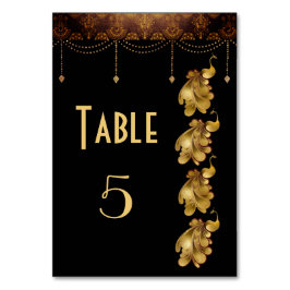 Numeração De Mesa Peacocks ouros, Casamento em Deco Egípcio