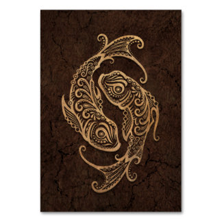 Numeração De Mesa Peixes Russos Símbolo Zodíaco no Efeito da Pedra