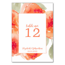 Numeração De Mesa Pêmonas de Aquarela Recepção de casamento Floral