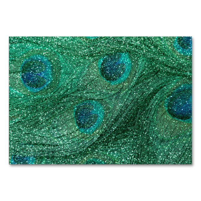 Numeração De Mesa penas de pavão verde-menta (Frente)