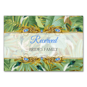 Numeração De Mesa Penas de Peacock Reais ouros