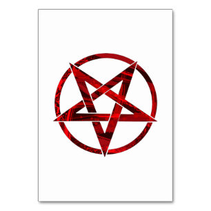 Numeração De Mesa Pentagrama do diabo vermelho
