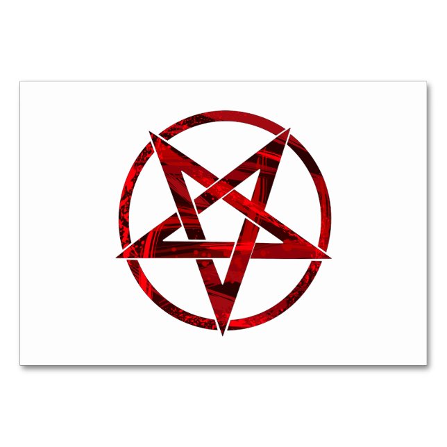 Numeração De Mesa Pentagrama do diabo vermelho (Frente)