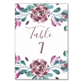 Numeração De Mesa Peônia de água cor-de-rosa casamento de verão