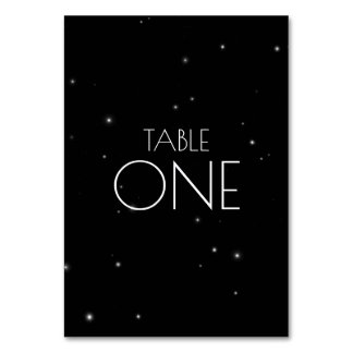 Numeração De Mesa Pequenas Estrelas Preto Minimalista