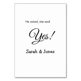 Numeração De Mesa Perguntou-lhe que sim, noivado simples