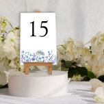 Numeração De Mesa Periwinkle Wildflower Wedding Floral<br><div class="desc">Cartão de número da mesa de casamento de flor selvagem com número em negrito e flores silvestres de cor d'água. Este doce design floral tem flores silvestres femininas e delicadas numa paleta romântica e macia de lilás, travesseiro, púrpura pálida, lavanda e azul. Perfeito para primavera e casamento de verão. Para...</div>