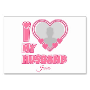 Numeração De Mesa Personalizado Eu Amo Meu Marido - Adicionar Fotogr