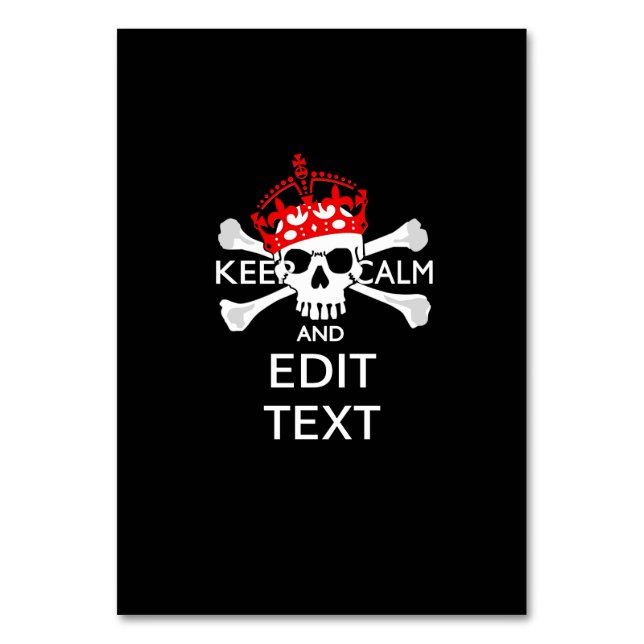 Numeração De Mesa Personalizar este texto Mantenha Calma Cruzada (Frente)