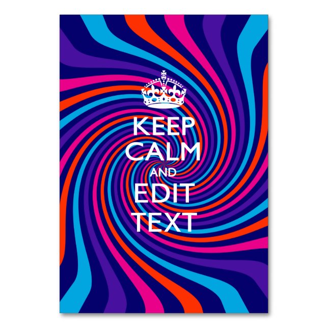 Numeração De Mesa Personalize seu texto tranquilo em multicolorido (Frente)