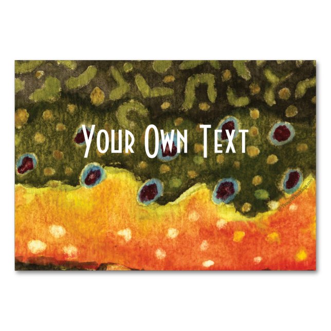 Numeração De Mesa Pesca De Truta Brook (Frente)