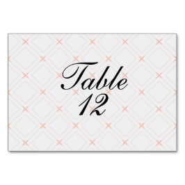 Numeração De Mesa Pêssego Pastel e Geométrico Creme