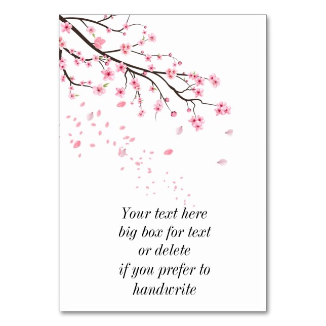 Numeração De Mesa Pétalas de Cherry Blossom à volta (Frente)