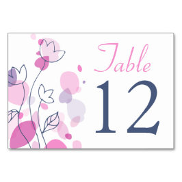 Numeração De Mesa pétalas de flores modernas gráficas números de mes