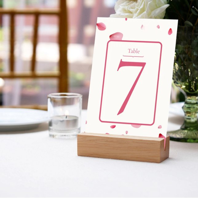Numeração De Mesa Pétalas de Rosa Floral Aquarela (Rose Petals Watercolor Table Number)