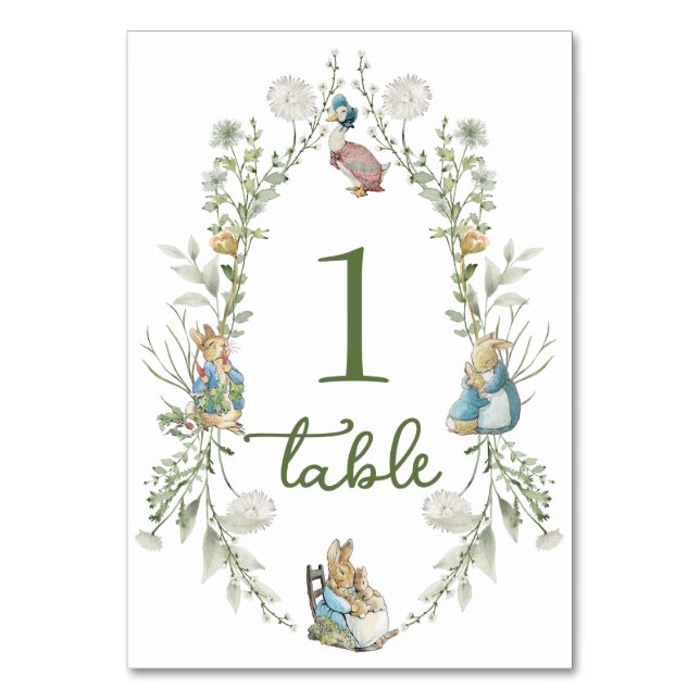 Numeração De Mesa Peter the Rabbit Wildflower Table Number (Frente)